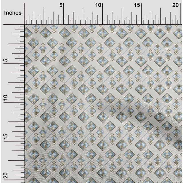 oneOone Cotton Silk Fabric Diamond Geometric Print Fabric By Yard 42 Inch Wide