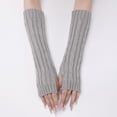 thumbnail image 4 of Kukuzhu Arm Warmers Y2K Rib Knit Arm Warmers Fingerless Grunge Gloves Gyaru Lolita Y2K Accessories Harajuku Arm Sleeves, 4 of 6