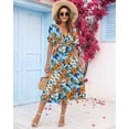 thumbnail image 2 of Vestido de verano AUSELILY con cuello en V, manga corta, cintura imperial, 2 of 6