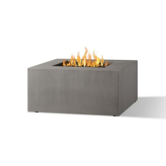 Real Flame Estes 40" Square Concrete Propane Fire Pit With Hidden Tank in Flint by Jensen Co.