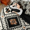 thumbnail image 4 of jejeloiu Brown Beige Black 7pcs Bedding Comforter Set,Boho Exotic Style Queen Bedding Sets,Rustic Aztec Rhombus Queen Sheet Sets For Adults,Super Cozy Room Decor Reversible, 4 of 8