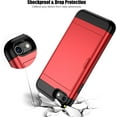 thumbnail image 5 of iPhone SE Case 2022/iPhone SE 2020/7/8 Case with Card Holder Heavy Duty Protective Dual Layer Shockproof Hidden Card Slot Slim Wallet Case for iPhone SE 3rd/2nd/7/8-4.7''(Red), 5 of 13