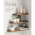 thumbnail image 3 of Estantes de pared BAYKA de madera rústica para dormitorio y sala de estar, juego de 4, 3 of 9