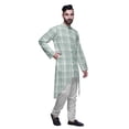 thumbnail image 2 of Atasi Cotton Slub Printed Fashion For Men Asymmetric Button Down Kurta For Men, 2 of 5