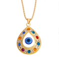 thumbnail image 3 of Hand of Fatima evil eye necklace, 2 pieces, gold, 3 of 4