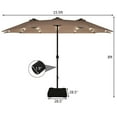 thumbnail image 2 of Patiojoy 15' Outdoor LED Patio Double-Sided Umbrella w/Base Tan, 2 of 5
