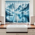 thumbnail image 3 of Ambesonne Lake Kitchen Curtains, Cold Mountain Peaks Icy Water, 55"x30", Pale Blue Petrol Blue, 3 of 3