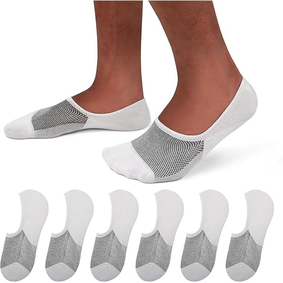Eryueer No Show Socks Men 6/8 Pack Invisible Low Cut Non Slip Short Socks Size 5-11/10-13