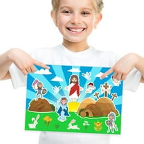 YANHAIGONG Scene Stickers,Religious Easter Scene Decor,Make An Easter He Lives Sticker, Scenes Resurrection Stickers for Kids Indoor, Bible Games Religious Education Activities Diy Crafts , 12pc