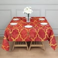 thumbnail image 3 of Red Yellow Checkered Pattern Square Tablecloth,Waterproof Square Table Cover,Wipeable Spillproof Washable Table Cover for Home Kitchen Party Decor 60"x60"(152x152cm), 3 of 6