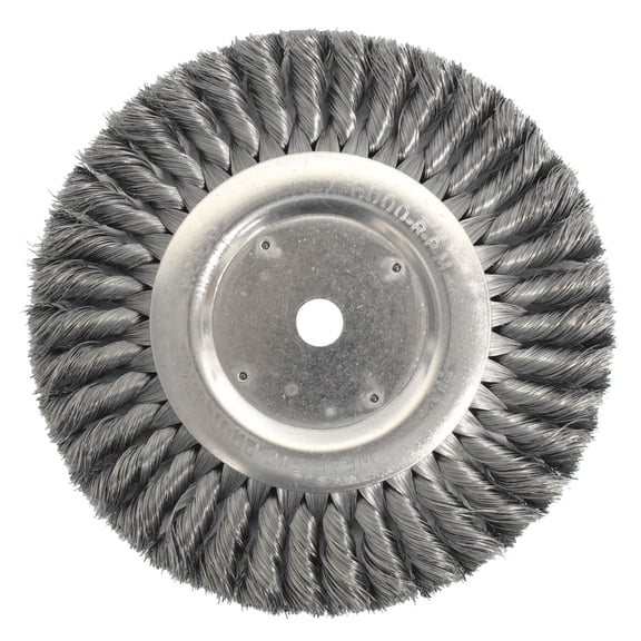 Weiler Standard Twist Knot Wire Wheel, 8 in D x 5/8 in W, .014 in Steel Wire, 6,000 rpm