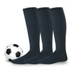 Soxnet Cotton Unisex Soccer Sports Team Socks 3 Pack (Junior (7-9), Black)