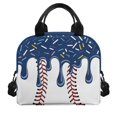 thumbnail image 2 of HUIACONG Lunch Bag with Baseball Drip Pattern, Aluminum Film Insulated Lunch Tote for School and Daily Use for Men and Students, 2 of 10
