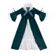 thumbnail image 4 of Vestido de manga larga con cuello redondo para niña, color liso, cuello redondo, primavera y verano, informal, con mangas acampanadas y cuello redondo., 4 of 6