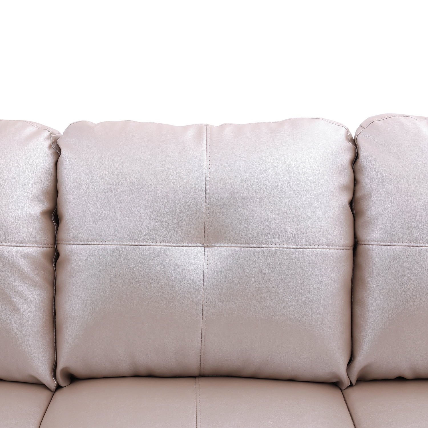 Hommoo Sofa Set, Faux Leather Living Room Sofa Set,L-Shaped Living Room Couches,Latte