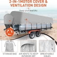 thumbnail image 2 of Heavy Duty Pontoon Boat Cover, 300D Waterproof Trailerable Boat Cover, 21'-24' Marine Grade Waterproof Covers with Adjustable Windproof Tightening Strap & Storage Bag, Gray, 2 of 7