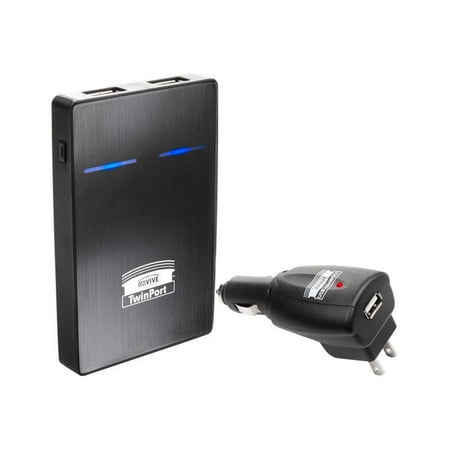 Accessory Power Professional Series USB TwinPort Power Pack - Power bank + AC power adapter + car power adapter - 5000 mAh - 2.1 A - 2 output connectors