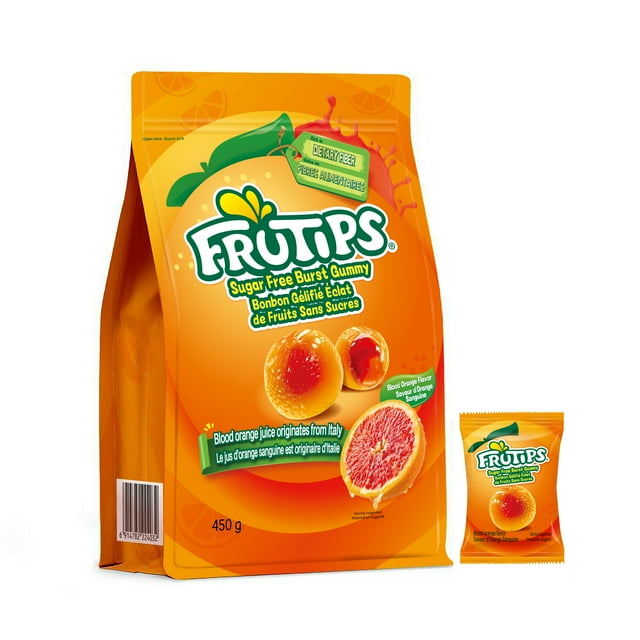 Frutips Sugar Free Burst Gummy Blood Orange Flavor
