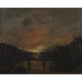 thumbnail image 2 of Aert van der Neer 24x20 Black Ornate Framed Double Matted Museum Art Print Titled: Fire at Amsterdam by Night (1618 - 1677), 2 of 5
