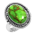 thumbnail image 1 of 925 Silver Ring For Women - Men Copper Green Turquoise Stone Silver Ring Size 11.5 Fashion Silver Ring Size 11.5 Gift For Girl Friend On New Year 925 Gemstone Silver Jewelry, 1 of 6