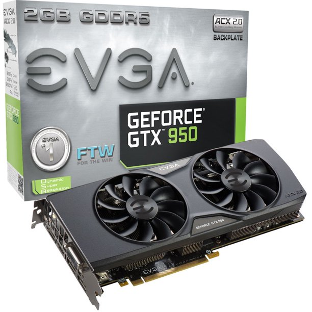 Evga Nvidia Geforce Gtx 950 Graphic Card 2 Gb Gddr5 Walmart Com