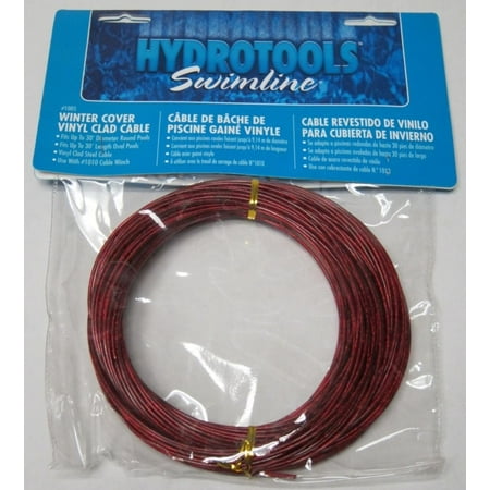 Hydrotools Cover - 100' Red HydroTools Vinyl-Clad Steel Cable for Above Ground Swimming Pool Winter Covers