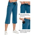 thumbnail image 7 of 2-Pack SPECIAL MAGIC Women's Capri Pants Wide Leg Cotton Yoga Sweatpants with Pockets Casual Lounge Jogger Pants, 7 of 7