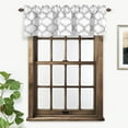 thumbnail image 5 of DriftAway Geo Trellis Polyester Window Decoration Curtain Valance Rod Pocket 14"L x 52"W Plus 2" Header Gray, 5 of 7