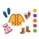 thumbnail image 5 of Juego de cartas con cordones Material didáctico Habilidades motoras finas Juguetes de desarrollo Tarjetas de costura para niños pequeños de 3 a 6 años Ropa Baoblaze Enhebrado de cordones, 5 of 8