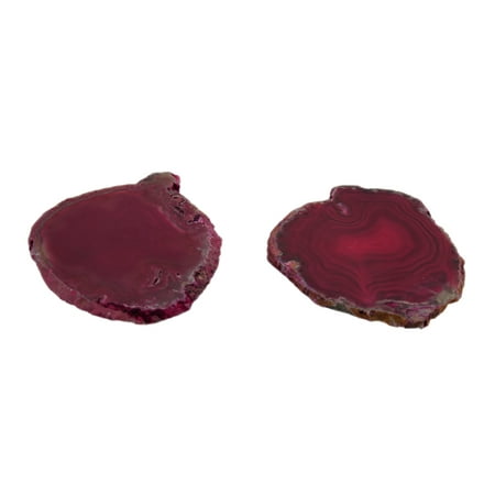0.25 Slice - Pink Polished Brazilian Agate Slice Natural Edge Stone Coaster
