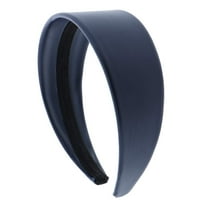 Motique Accessories Navy 2 inch Wide Leather like Head Band Solid Hair Band for Women and Girls