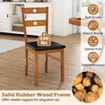 thumbnail image 6 of Giantex Wooden Dining Chairs Set of 2, Armless Kitchen Chairs w/Hollowed Backrest & Upholstered PU Seat, Walnut, 6 of 9