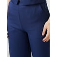 thumbnail image 5 of Globus Women Navy Blue V-Neck Solid Front Pocket Detail Waistcoat With Trousers Workwear Co-Ord Set, 5 of 6