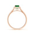 thumbnail image 2 of ANGARA Lab Grown Cushion Rectangular Emerald Halo Engagement Ring for Women in 14K Rose Gold (Size-7x5mm) | May Birthstone, Birthday, Anniversary, Jewelry Gift for Women | Lab-Grown Emerald Ring, 2 of 8