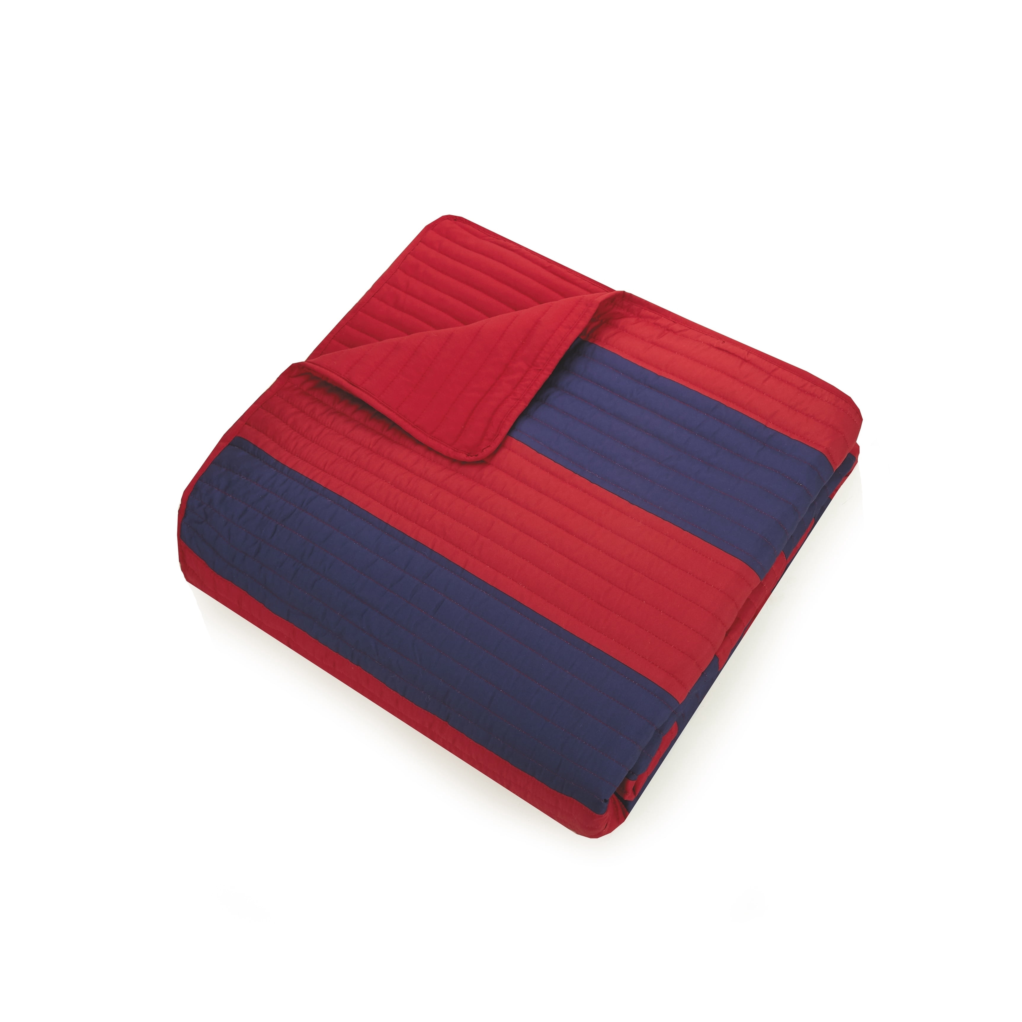 Urban Playground Kids and Teens Lavelle Stripe Red/Blue 2-Piece Quilt Set, Twin