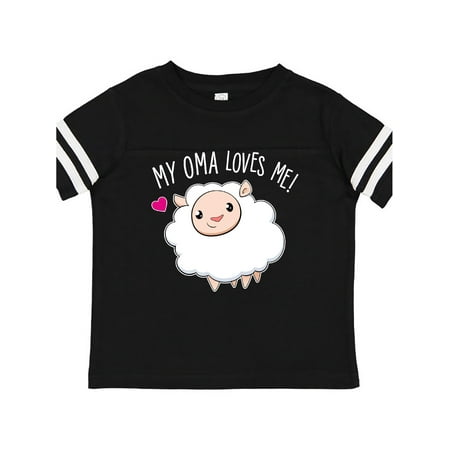 

Inktastic My Oma Loves Me- cute sheep Gift Toddler Boy or Toddler Girl T-Shirt