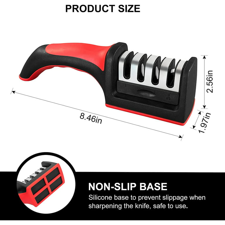  4-in-1 Kitchen Professional Knife Sharpener, Heavy Duty 4-Stage  Knife Accessories Helps Repair, Restore, Polish - Good Fits for  Ceramic/Steel Knives, Scissors by Sendaist: Home & Kitchen