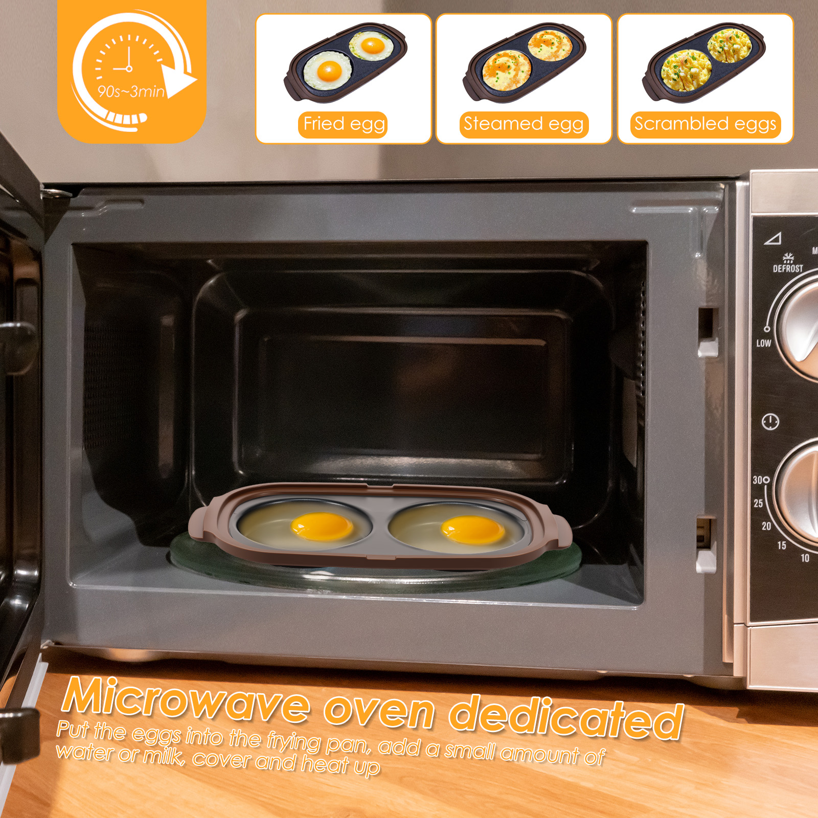Microwave Egg Cooker Microwave Egg Poacher, Fried Egg Maker,Multi-Use microwave egg maker for Breakfast Sandwiches,Save Time,Portable for Home,Travel,Gifts(yellow)