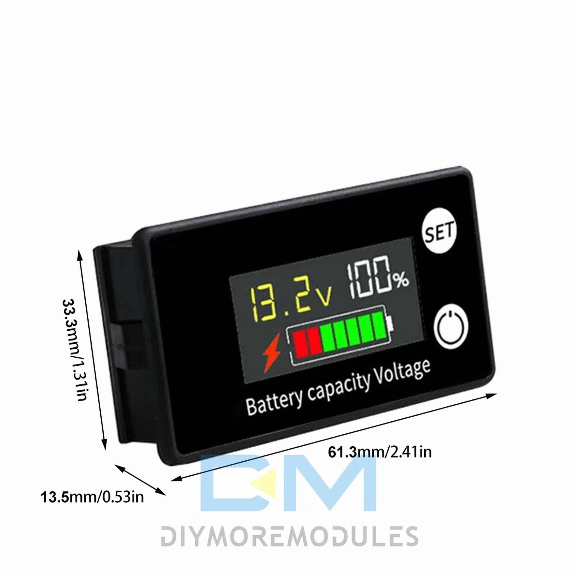 CRESTIN- 2X 6133A Lcd Voltage Meter Dc-8V-100V Voltmeter Battery Power Dual Display Us