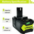 thumbnail image 2 of 2Packs 18V 5.0Ah Battery Replacement and P117 Charger for Ryobi 18V Battery P102 P105, 2 of 6