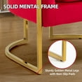 thumbnail image 3 of Velvet Accent Barrel Chairs Set of 2, Modern Arm Club Chair Set with Pillow for Living Room / Bedroom / Guest Reception, Channel Tufted, Gold Finish Base, Red, 3 of 7
