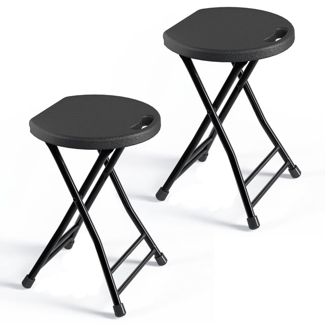 Banco Plegable IWDOO 46 cm Marco de Acero Portátil Paquete de 2