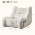 thumbnail image 2 of Giant Bean Bag Chairs for Adults, Chenille Lazy Floor Sofa with 21-inch High Backrests and Side Pocket, Cozy Accent Lounge Chair for Living Room, White, 2 of 8