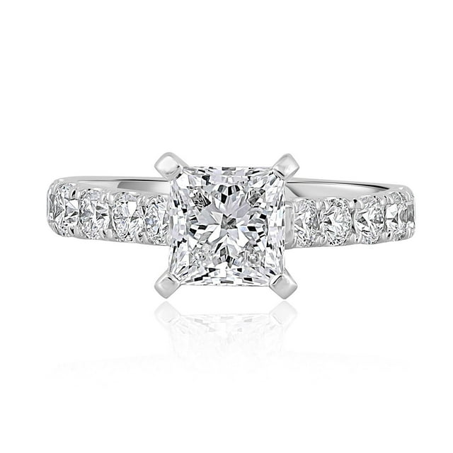 Lab Created Princess Cut Diamond Ring In 18K Gold