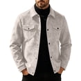 thumbnail image 3 of Josdec Men's Western Style Suede Trucker Jacket, Lapel Snap Button Casual Outerwear with Chest Flap Pockets for Vintage Street S‑3XL, 3 of 10