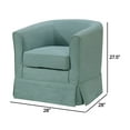 thumbnail image 5 of Lex 28 Inch Swivel Accent Chair, Bright Teal Fabric, Curved Back, Skirted, 5 of 5