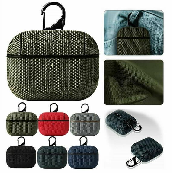For Airpods 3rd 2021 Generation Nylon Cloth Pattern Waterproof Protective Case Shockproof Case Cover Bluetooth Wireless Earphone Buckle