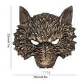 thumbnail image 4 of yingyy Mask Halloween Wolf Cosplay Masquerade Animal Masks For Activities 3D Three-dimensional Effect Gold, 4 of 6