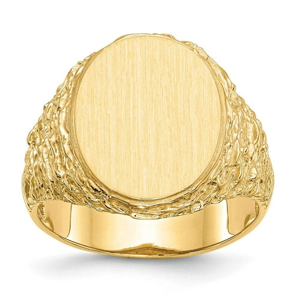 14k Yellow Gold Mens Signet Ring Size 10 Ring for Men - 6.1 Grams