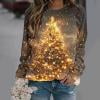 thumbnail image 2 of asdoklhq Women's Sweatshirt Womens' Christmas Santa Claus Printed Shoulder Length Long Sleeved Round Neck Top/shirt Multicolor 5X, 2 of 8